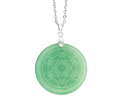 Protective Necklace with Green Aventurine "Metatron"