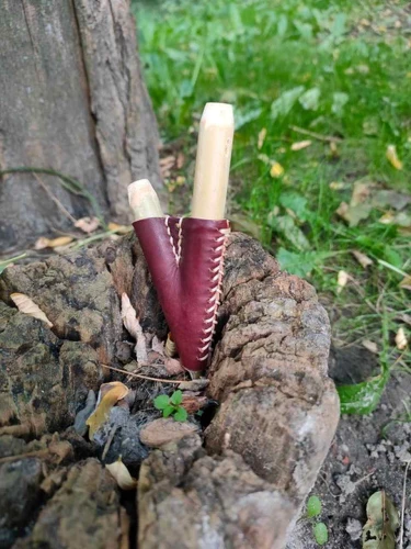 Kuripe Bambusowe Skórzane Brązowe