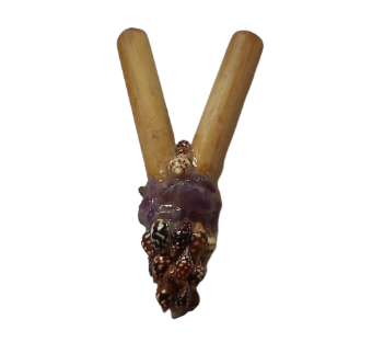 Kuripe bambusowe z muszelkami i ametystem