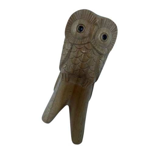 Kuripe made from Teak Wood "Standing Owl"