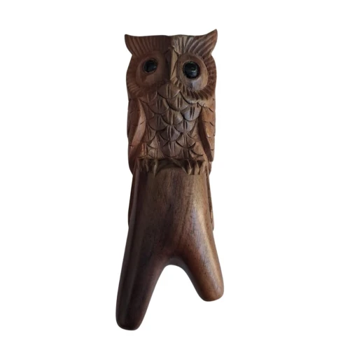 "STANDING OWL" Kuripe Made of Waru Wood (Hibiscus tiliaceus)