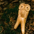 Kuripe made from Teak Wood "Standing Owl"