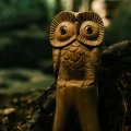 Kuripe made from Teak Wood "Standing Owl"