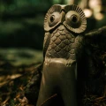 Kuripe made from Dark Waru Wood "Standing Owl"