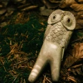 Kuripe made from Dark Waru Wood "Standing Owl"