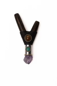 "OJO DE TIGRE" Kuripe made from Chonta wood (Astrocaryum chonta)